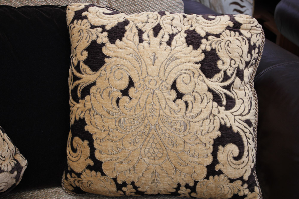 Bernhardt Leather and Fabric Oversized Armchair