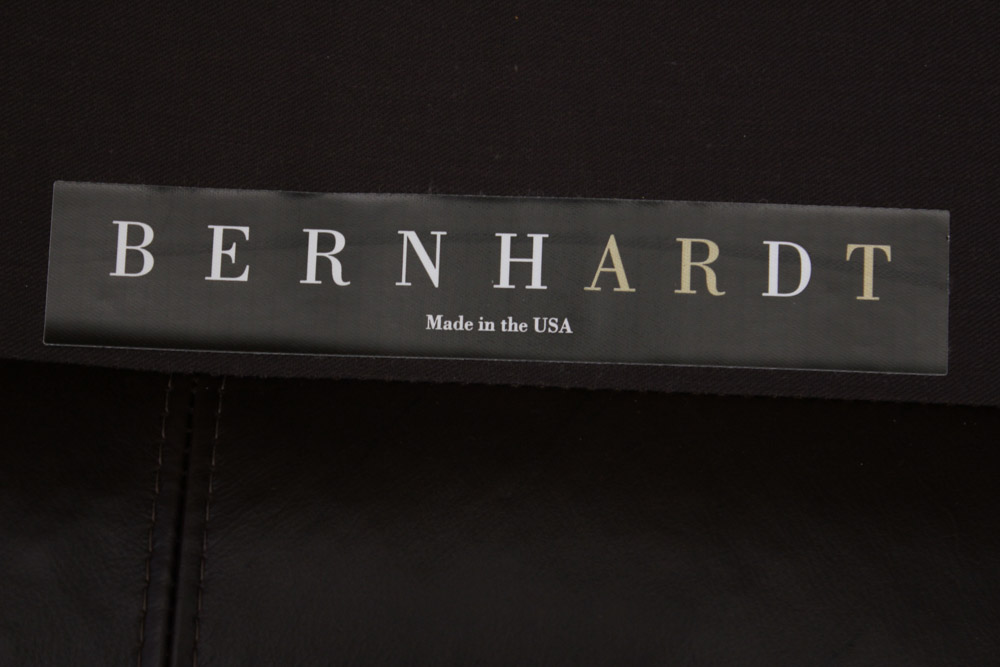 Bernhardt Leather and Fabric Oversized Armchair