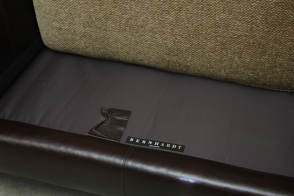 Bernhardt Leather and Fabric Oversized Armchair