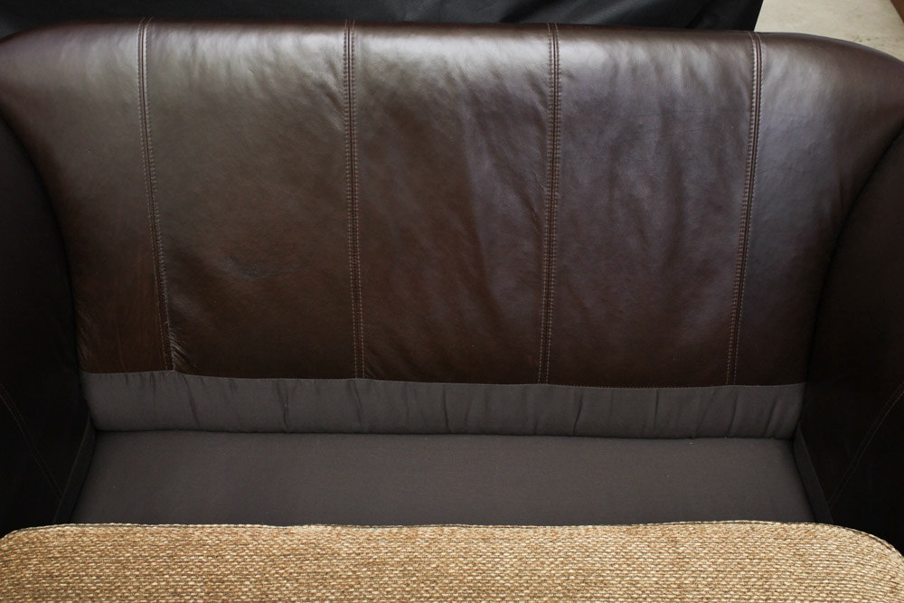 Bernhardt Leather and Fabric Oversized Armchair