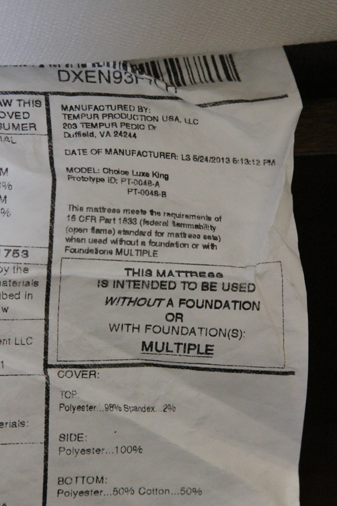 Tempur-Choice Luxe King Size Tempur-Pedic Mattress