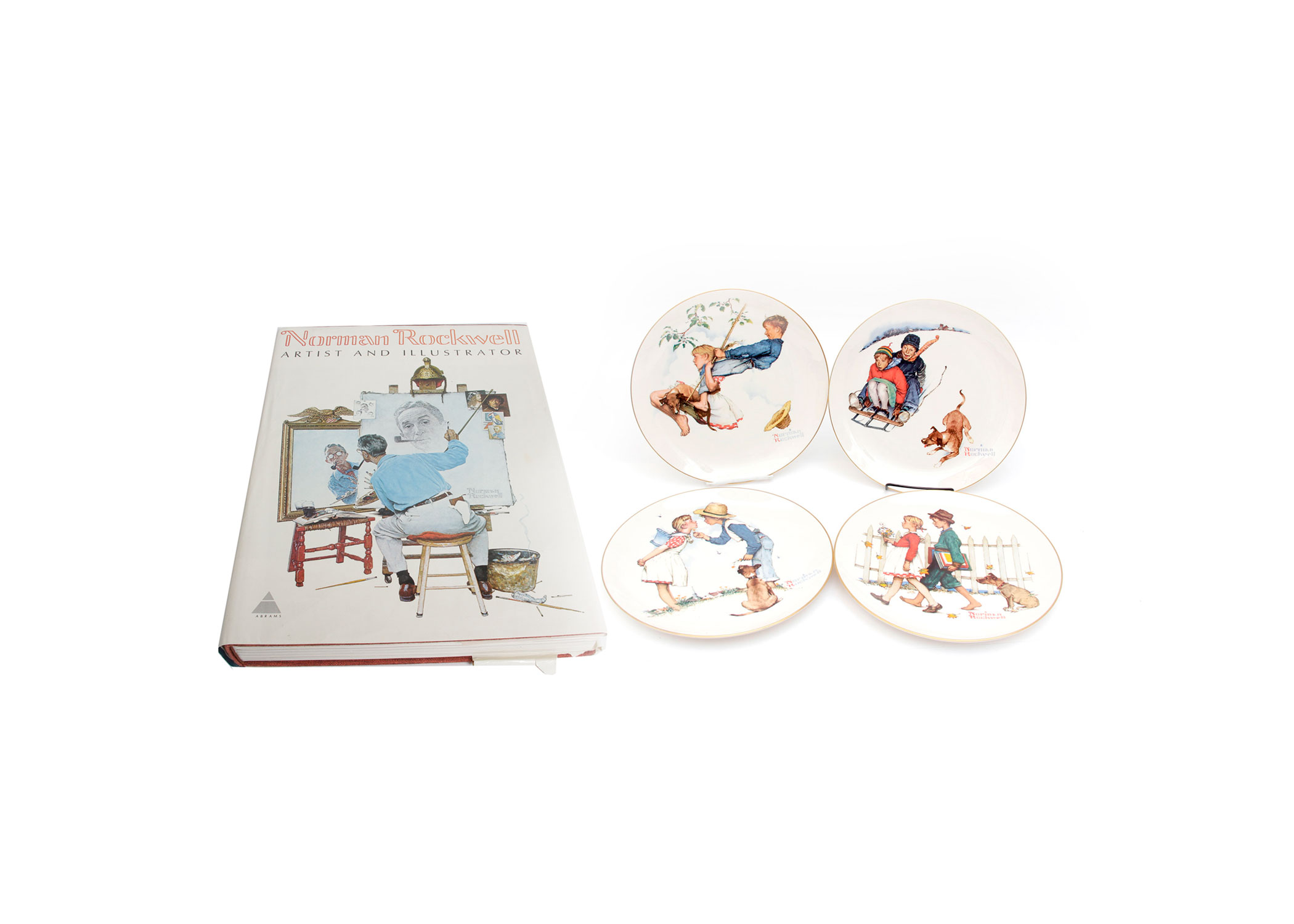 Norman Rockwell Collector Plates and Coffee Table Book