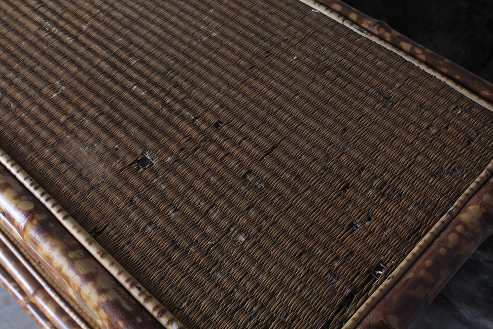 Bamboo and Woven Rattan Bookcase