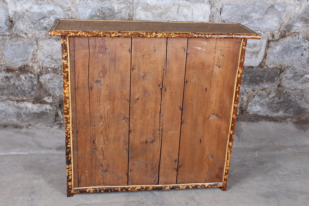 Bamboo and Woven Rattan Bookcase