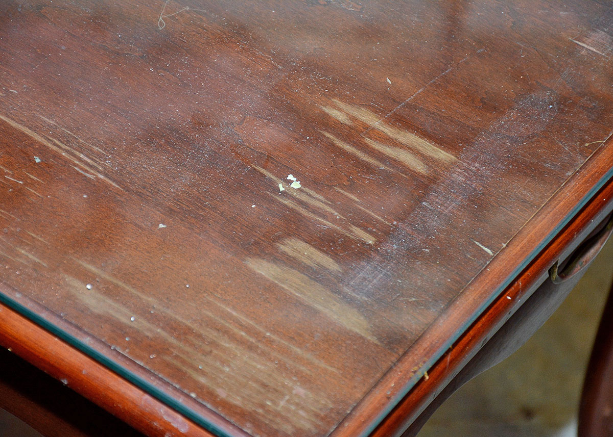 Mersman Furniture Glass Top Mahogany End Tables