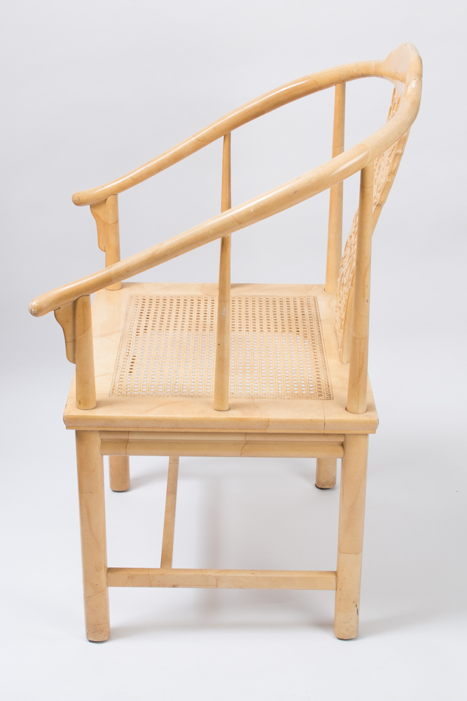 Henredon Marbleized Chinoiserie Dragon Motif Armchairs