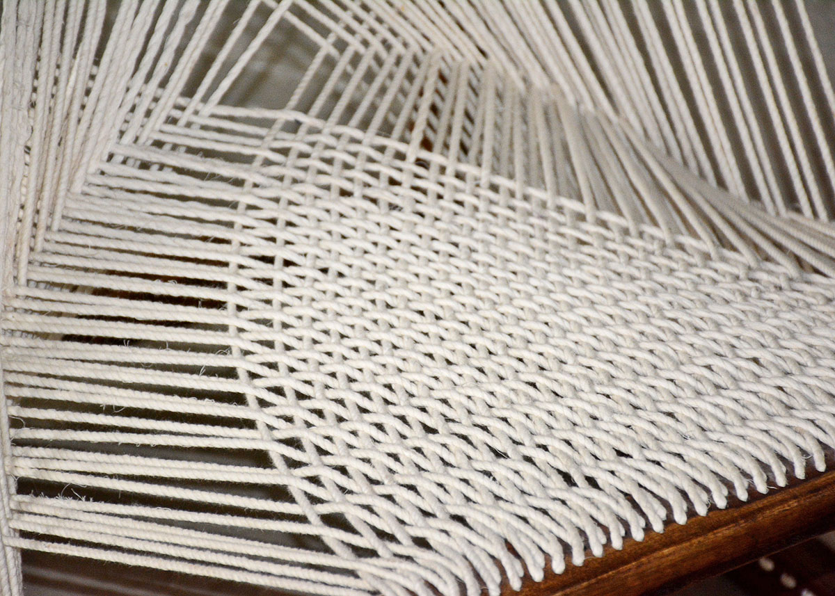 Danish Modern String Chair and Ottoman