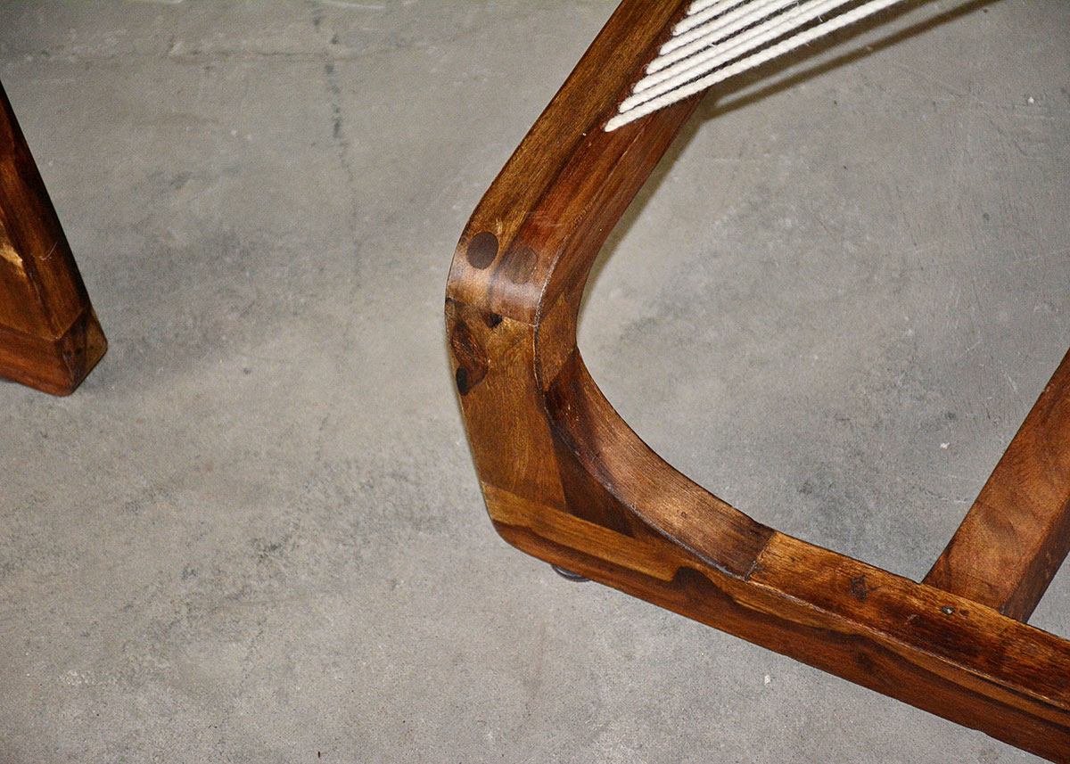 Danish Modern String Chair and Ottoman