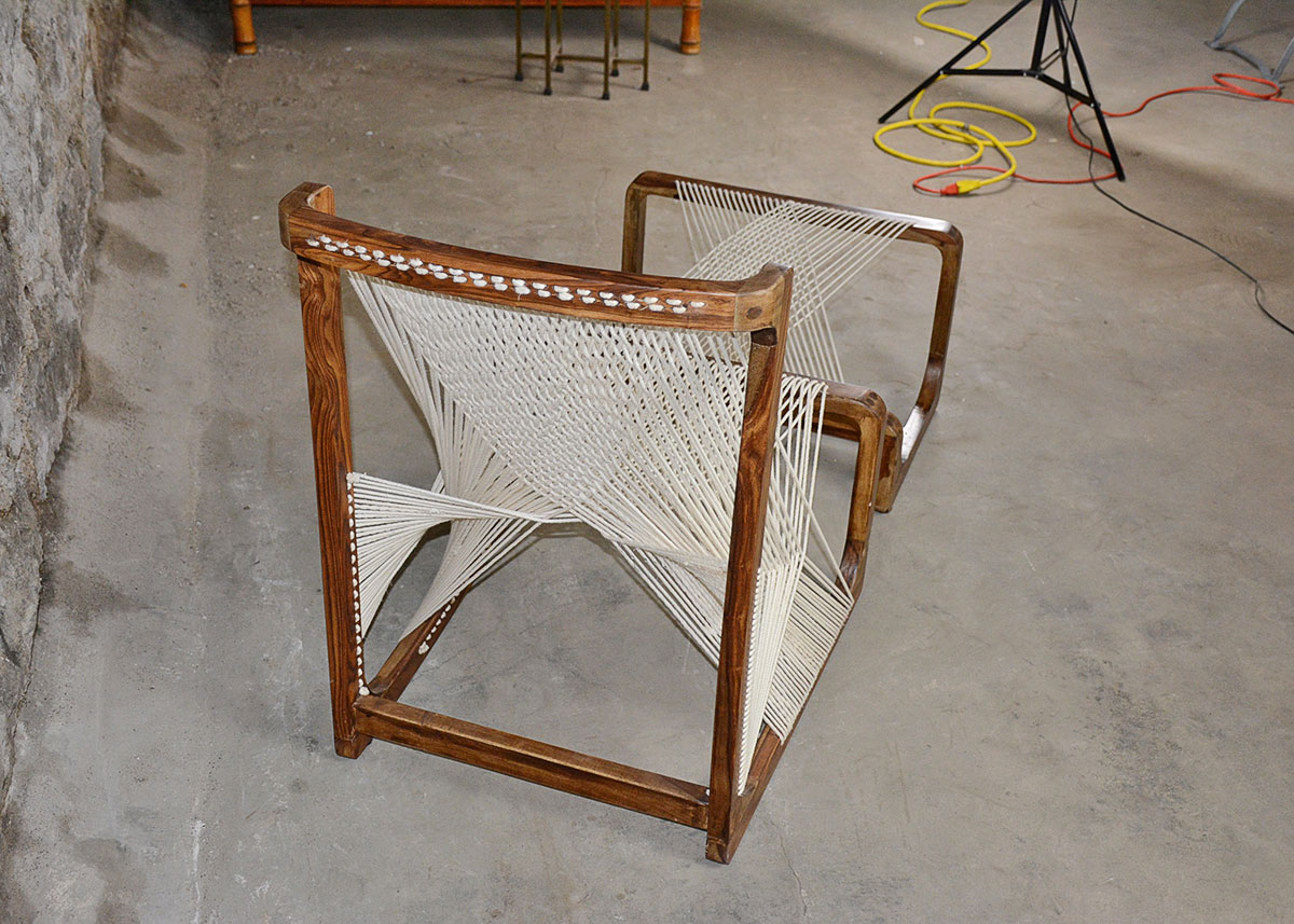 Danish Modern String Chair and Ottoman