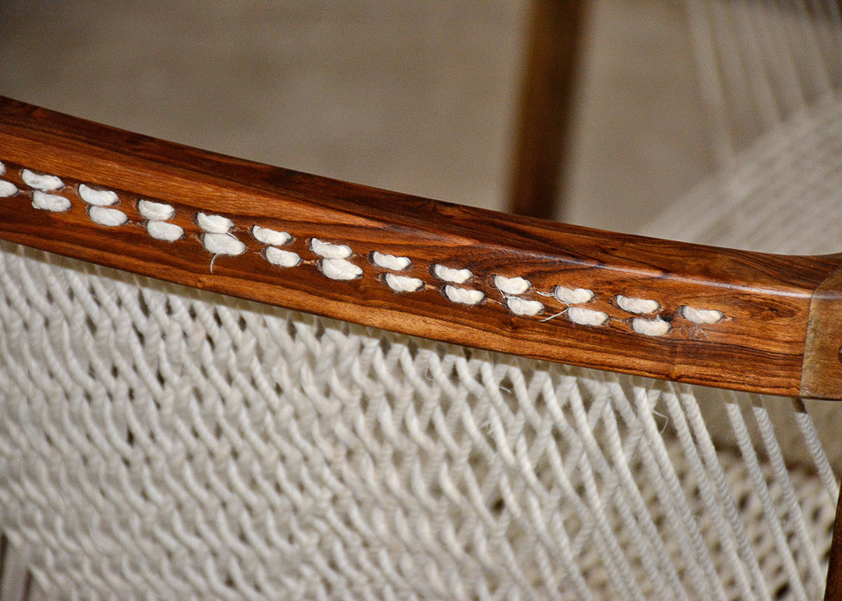 Danish Modern String Chair and Ottoman