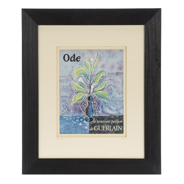 Ode by Guerlain Vintage Original Offset Lithograph French Ad