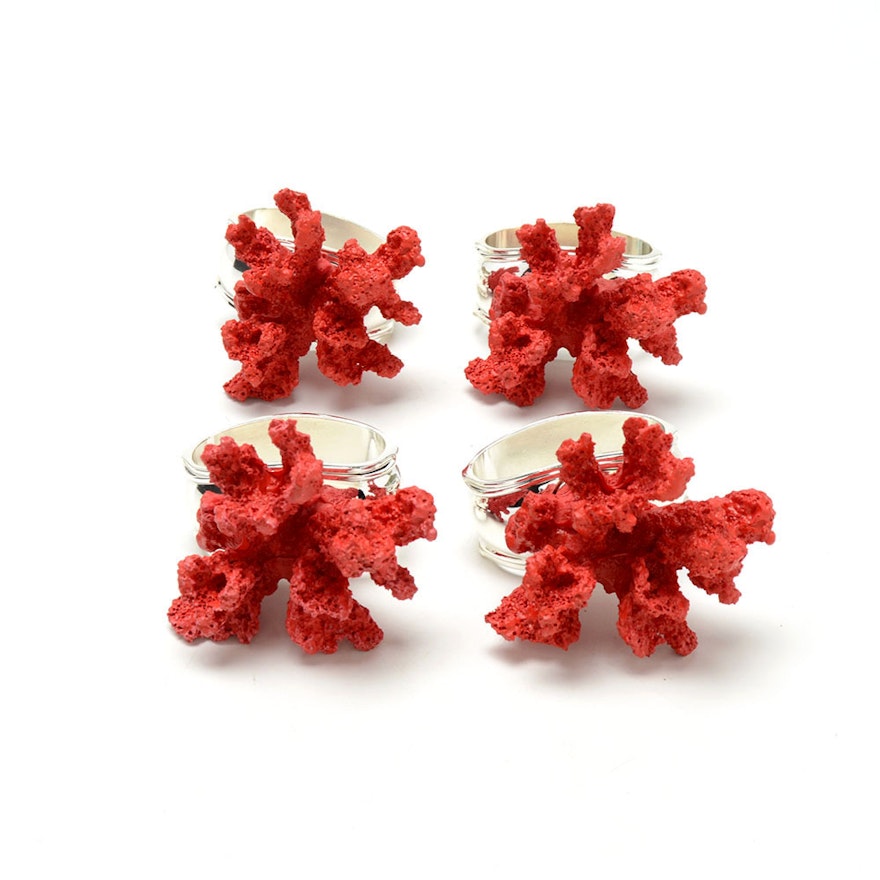 Hans Turnwald Red Coral Napkin Rings