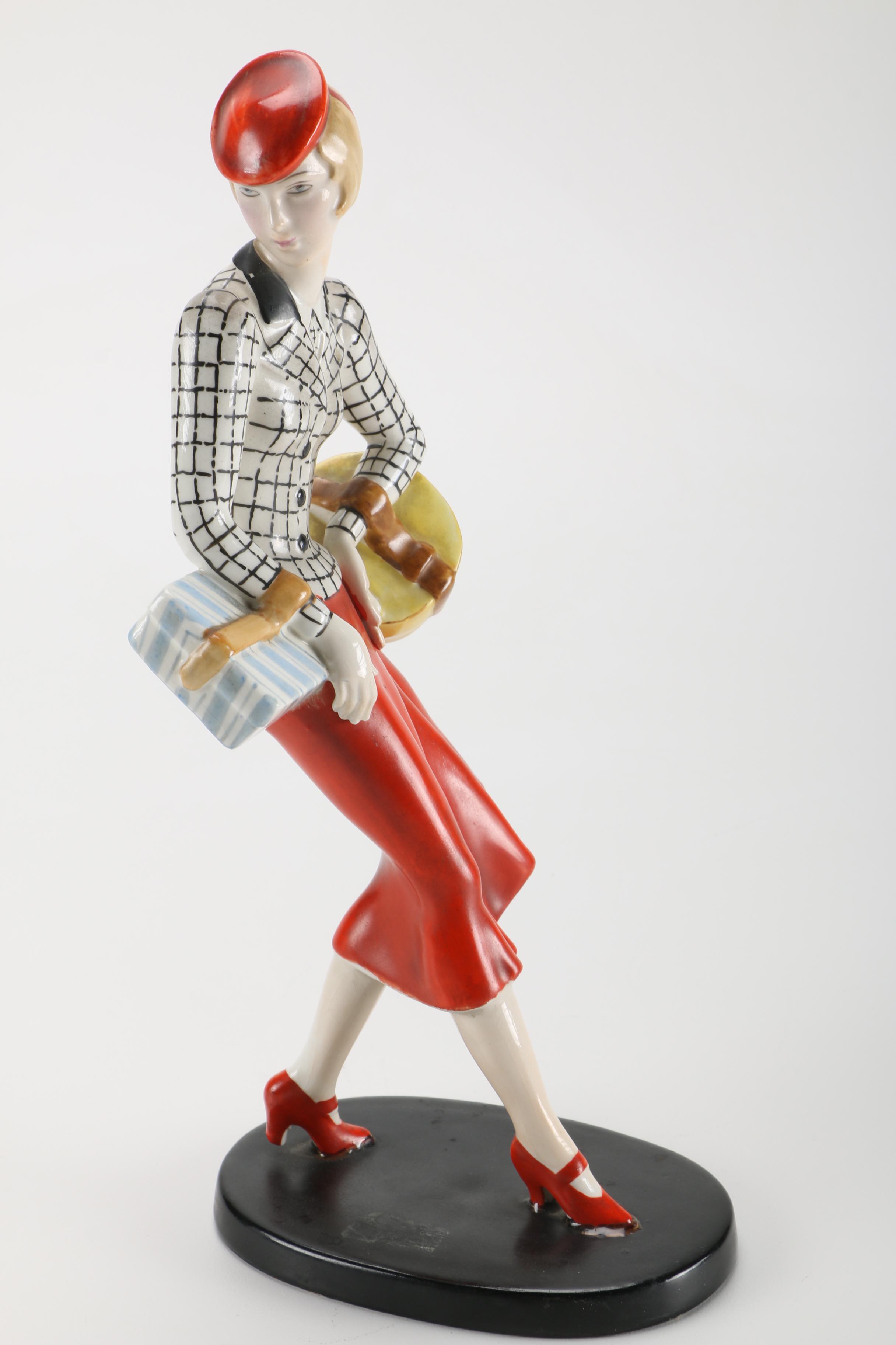 Vintage Japanese Female Shopping Figurine