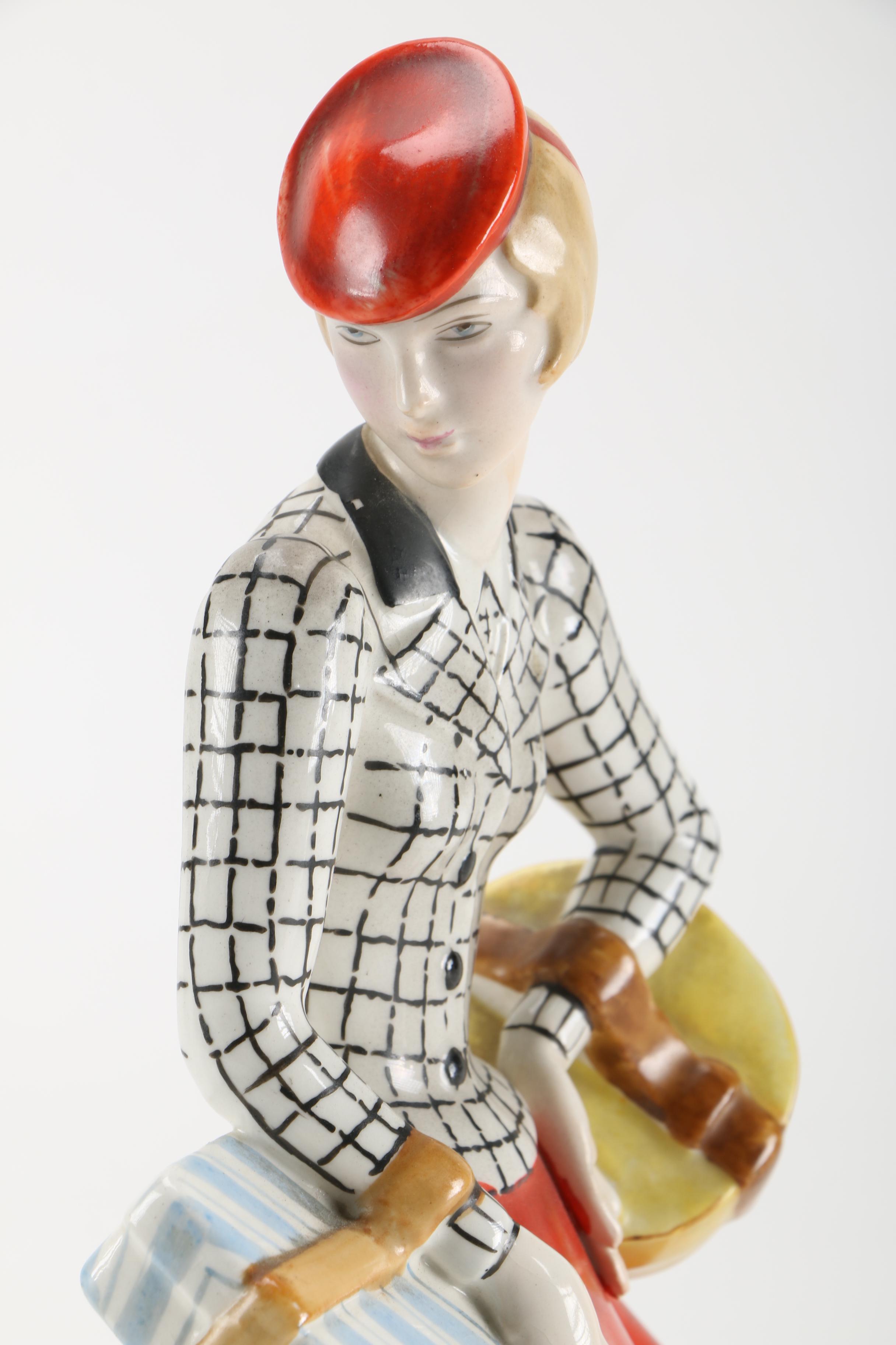 Vintage Japanese Female Shopping Figurine