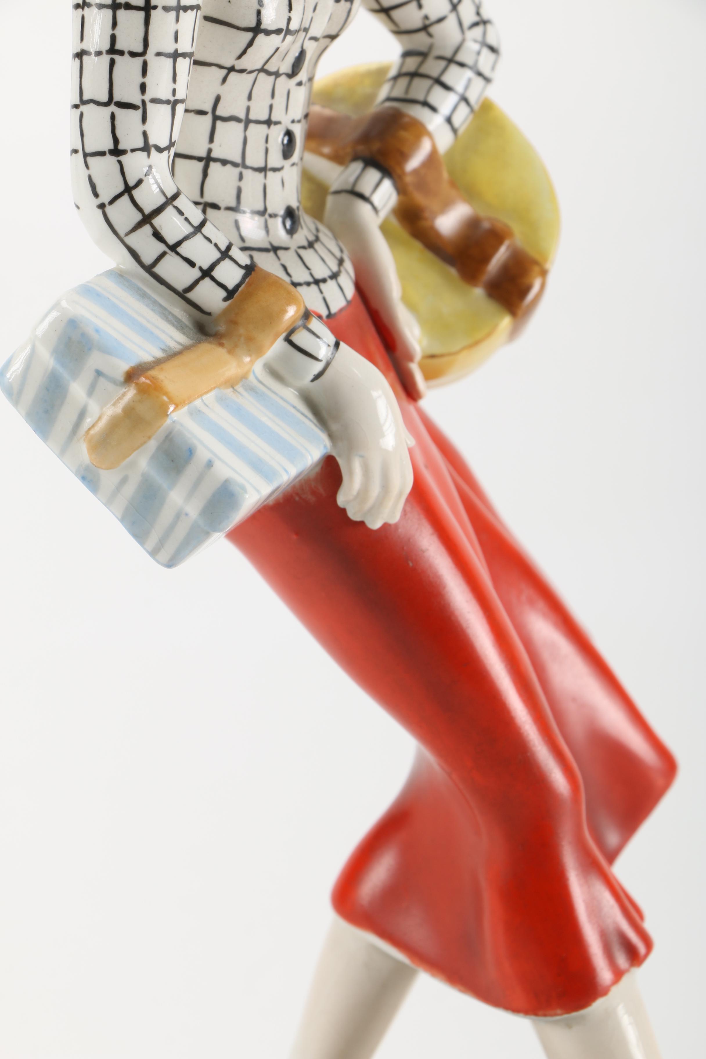 Vintage Japanese Female Shopping Figurine