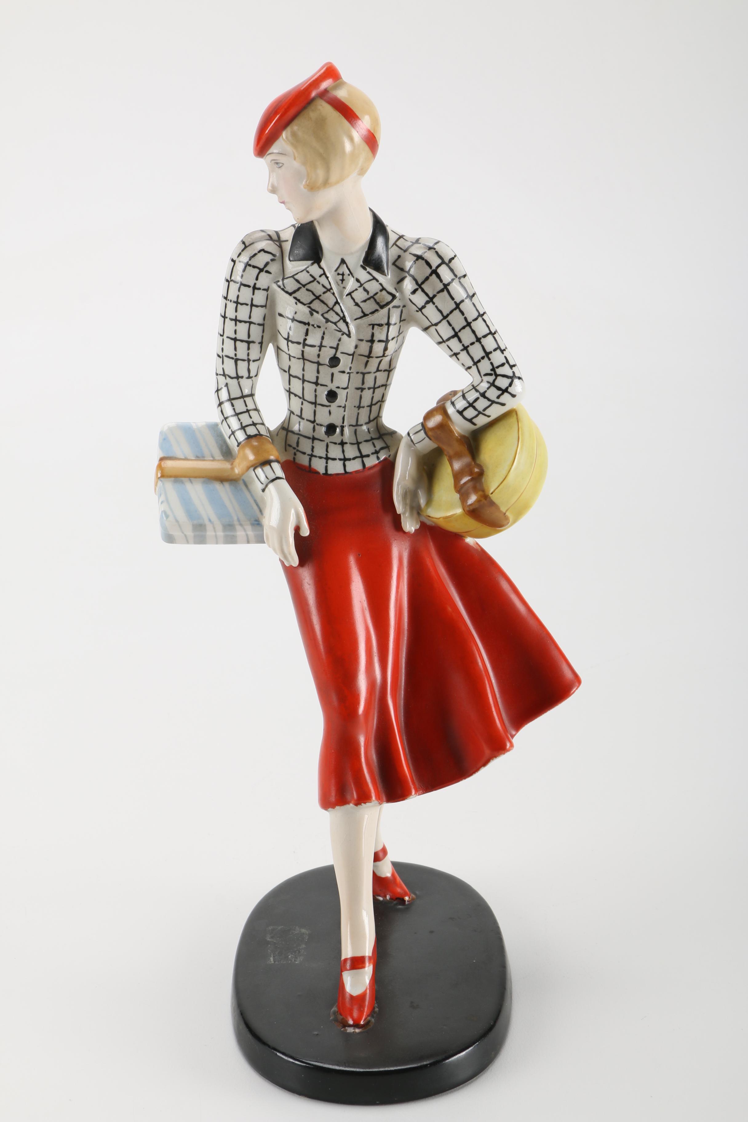 Vintage Japanese Female Shopping Figurine