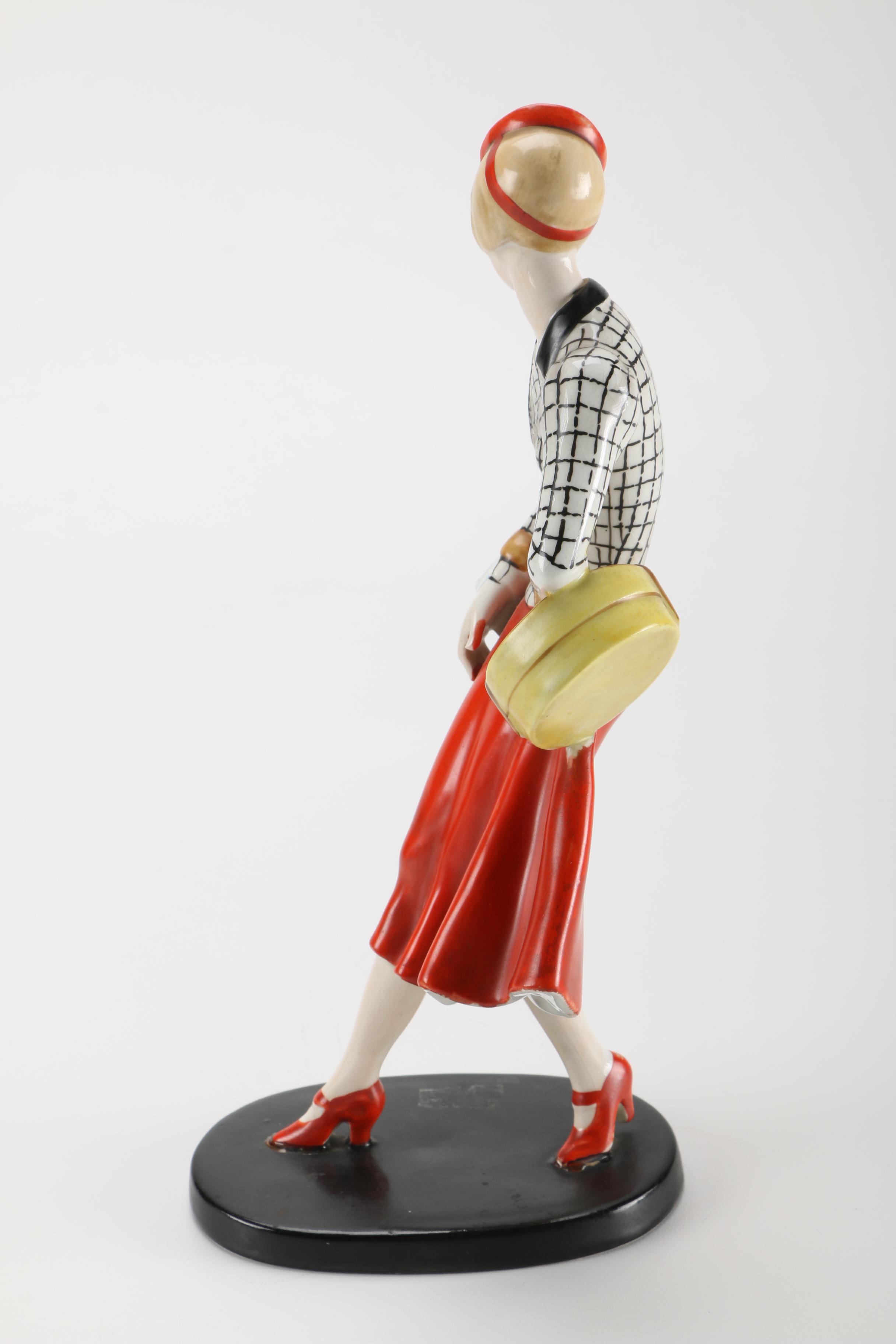 Vintage Japanese Female Shopping Figurine