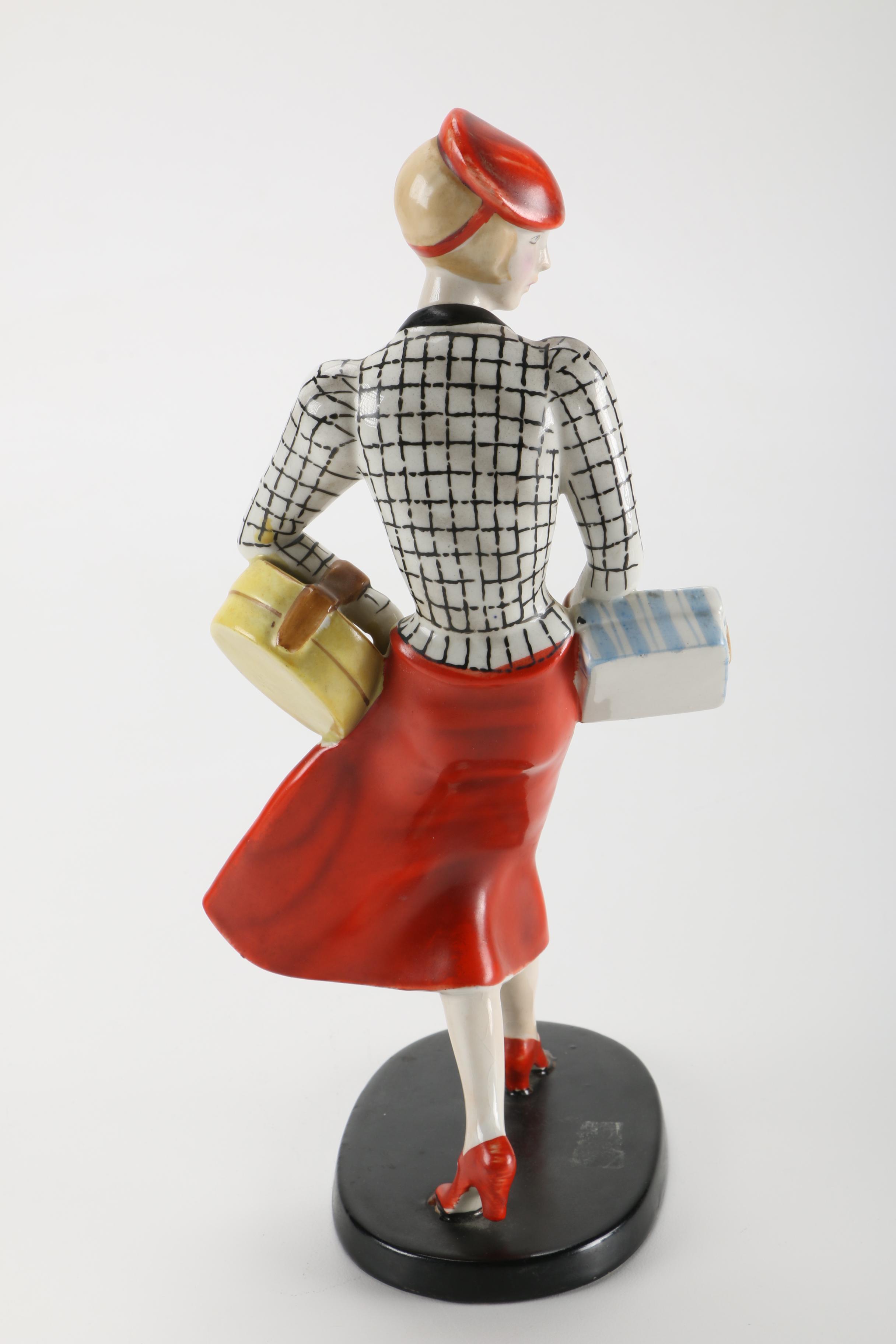 Vintage Japanese Female Shopping Figurine