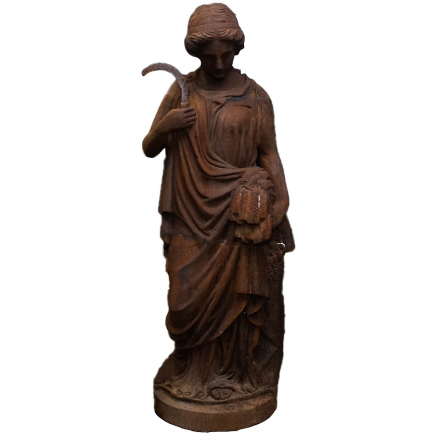 Outdoor Cast Iron Statue of An Ancient Roman Woman