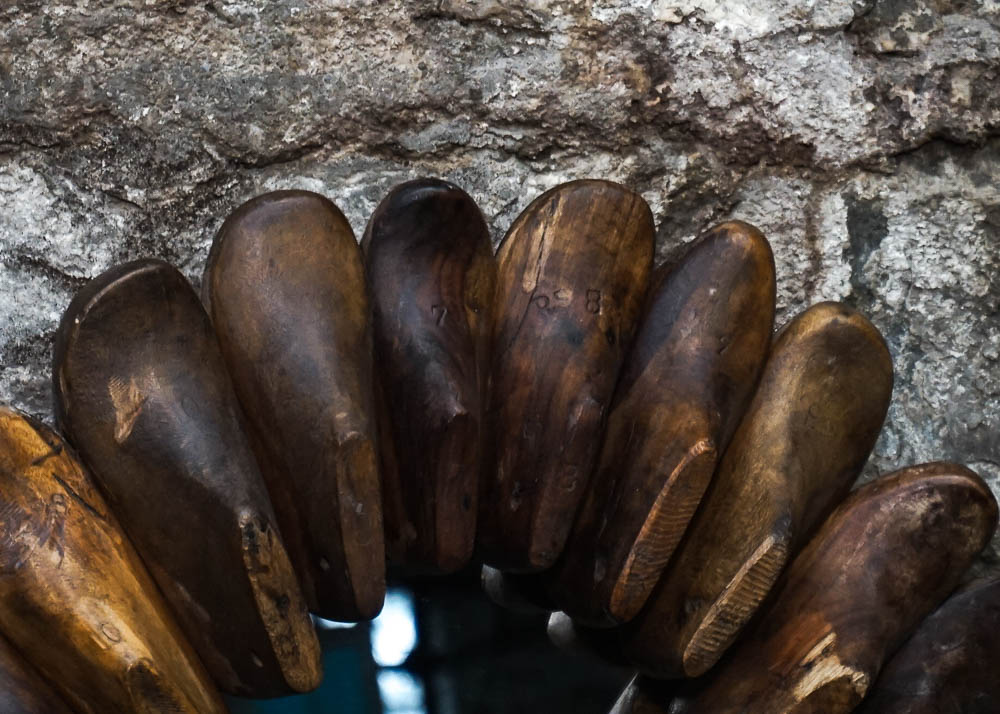 Repurposed Cobbler's Shoe Form Frame Wall Mirror