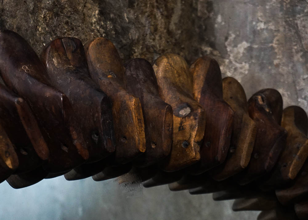 Repurposed Cobbler's Shoe Form Frame Wall Mirror