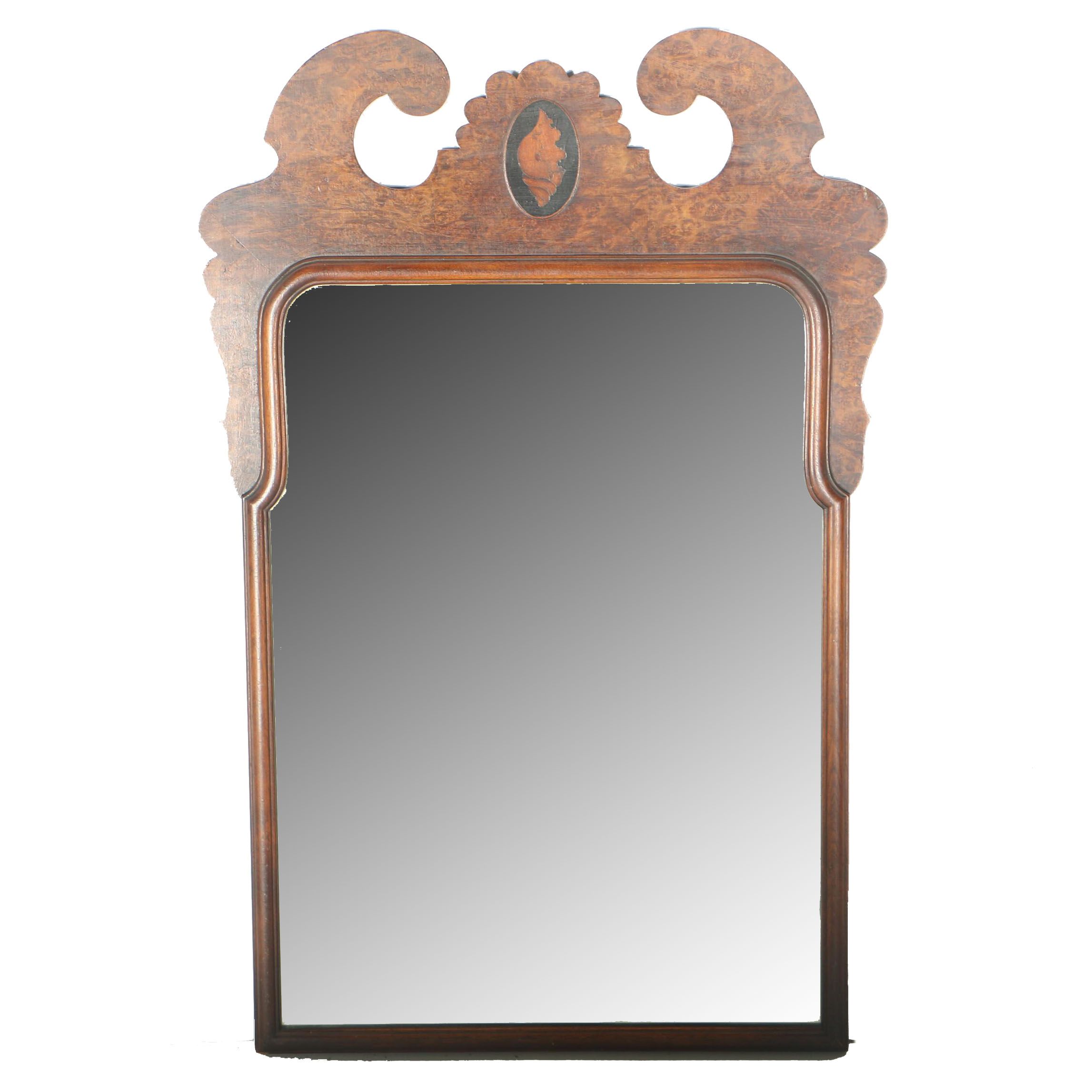 Vintage Georgian Style Burled Wall Mirror