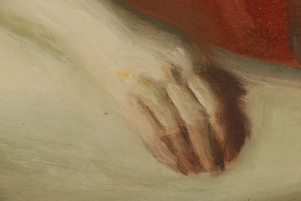 Original Oil Painting on Canvas of Seated Nude Woman