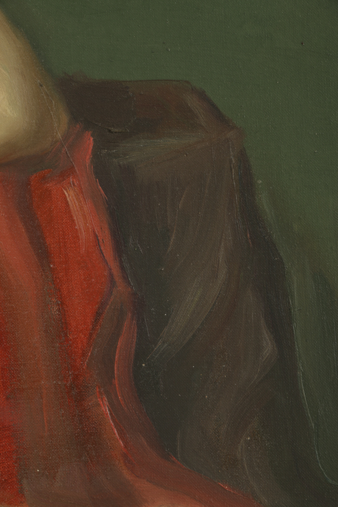 Original Oil Painting on Canvas of Seated Nude Woman