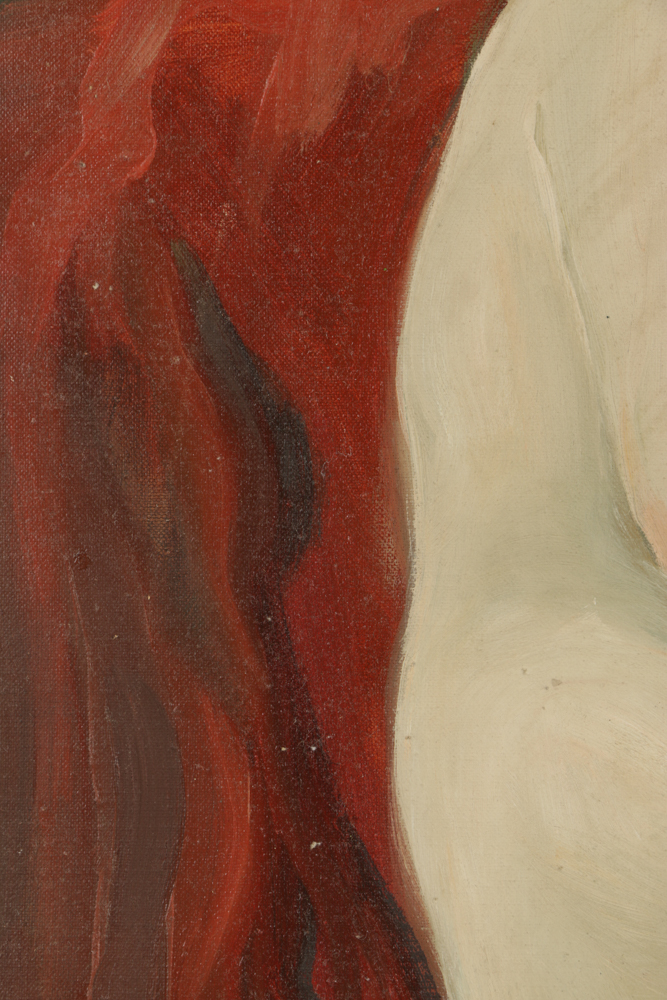 Original Oil Painting on Canvas of Seated Nude Woman