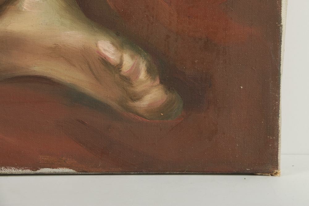 Original Oil Painting on Canvas of Seated Nude Woman