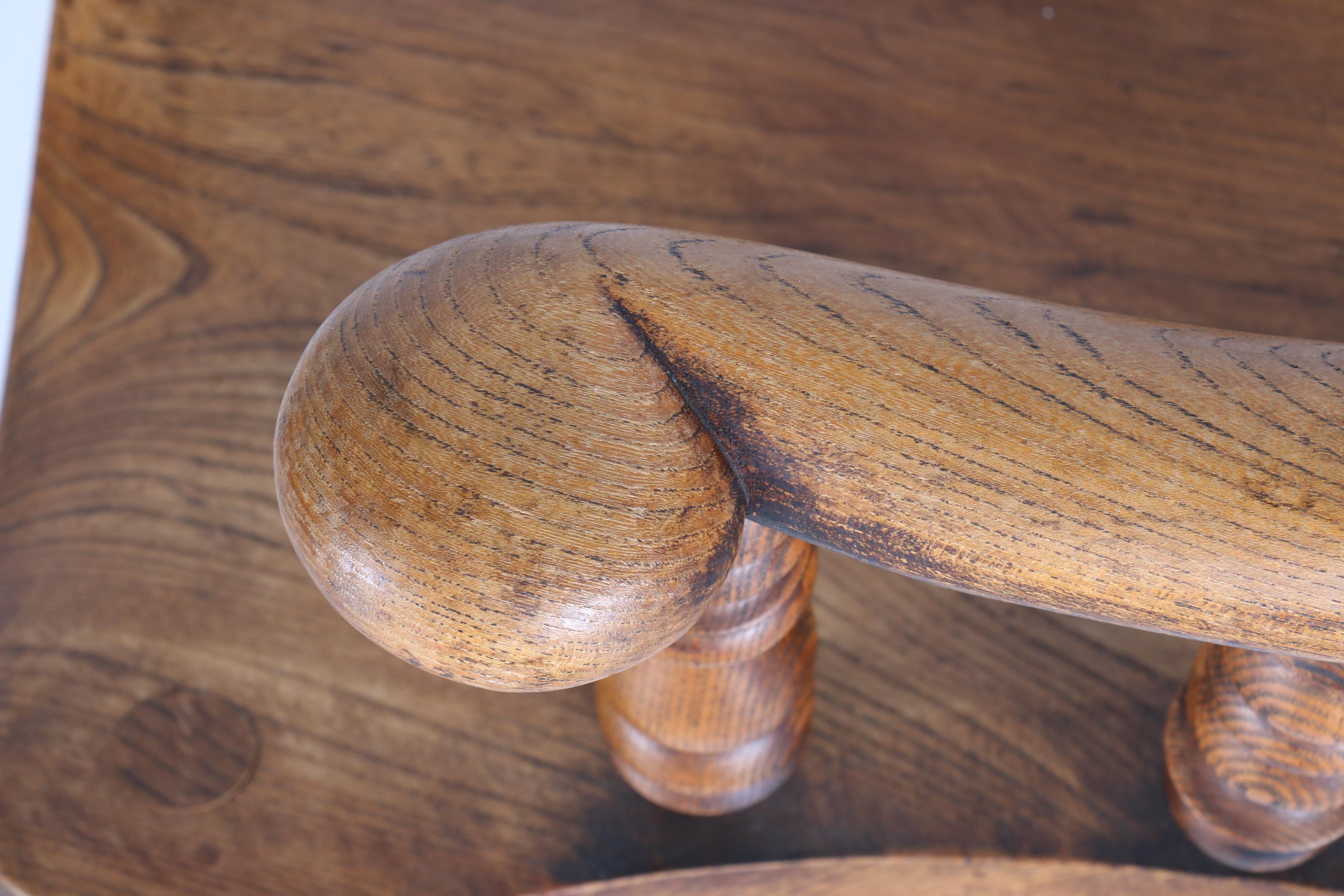 Pair of Robust Windsor Arm Chairs in Solid Oak