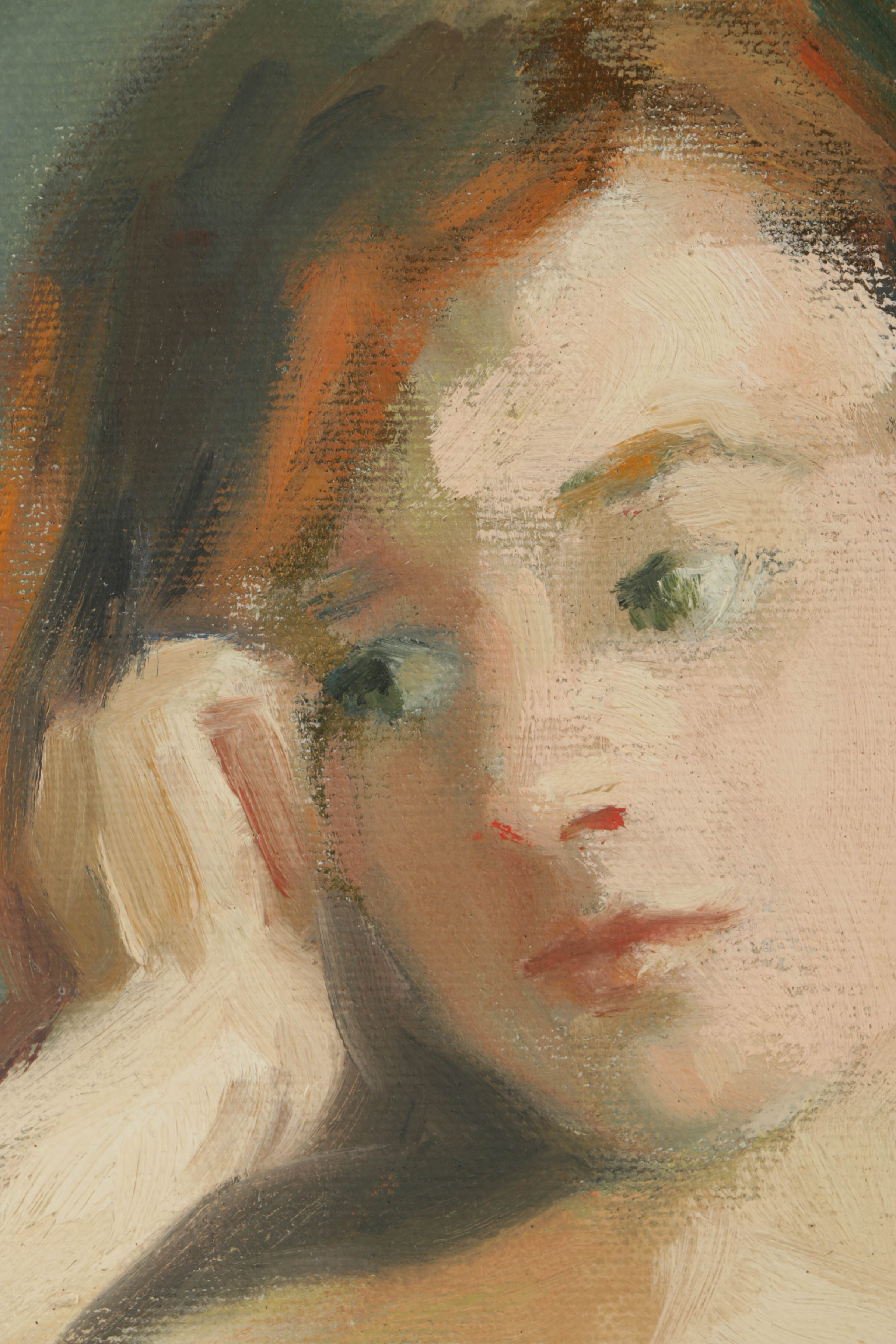 Original Oil Painting on Canvas of Seated Nude Woman