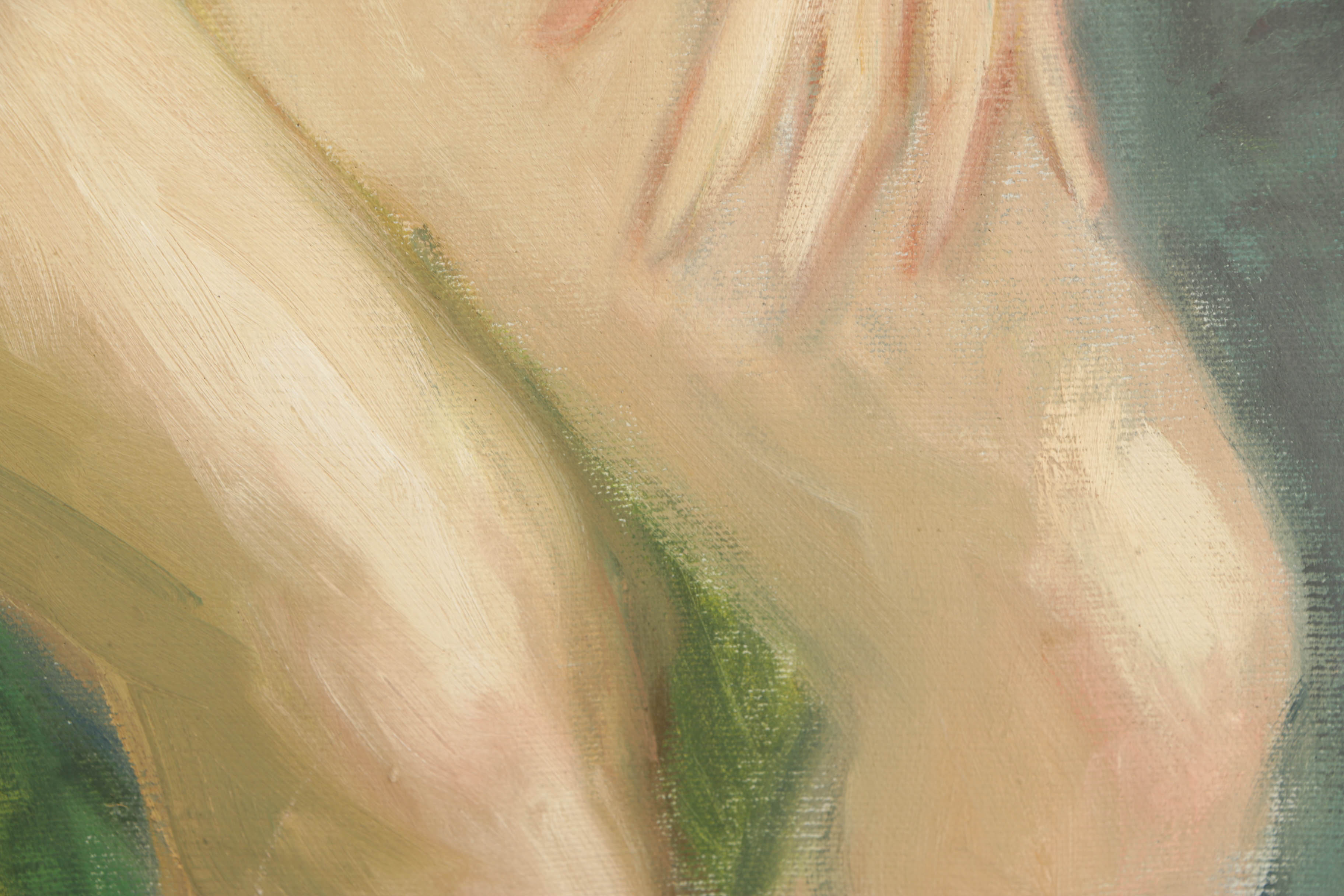 Original Oil Painting on Canvas of Seated Nude Woman