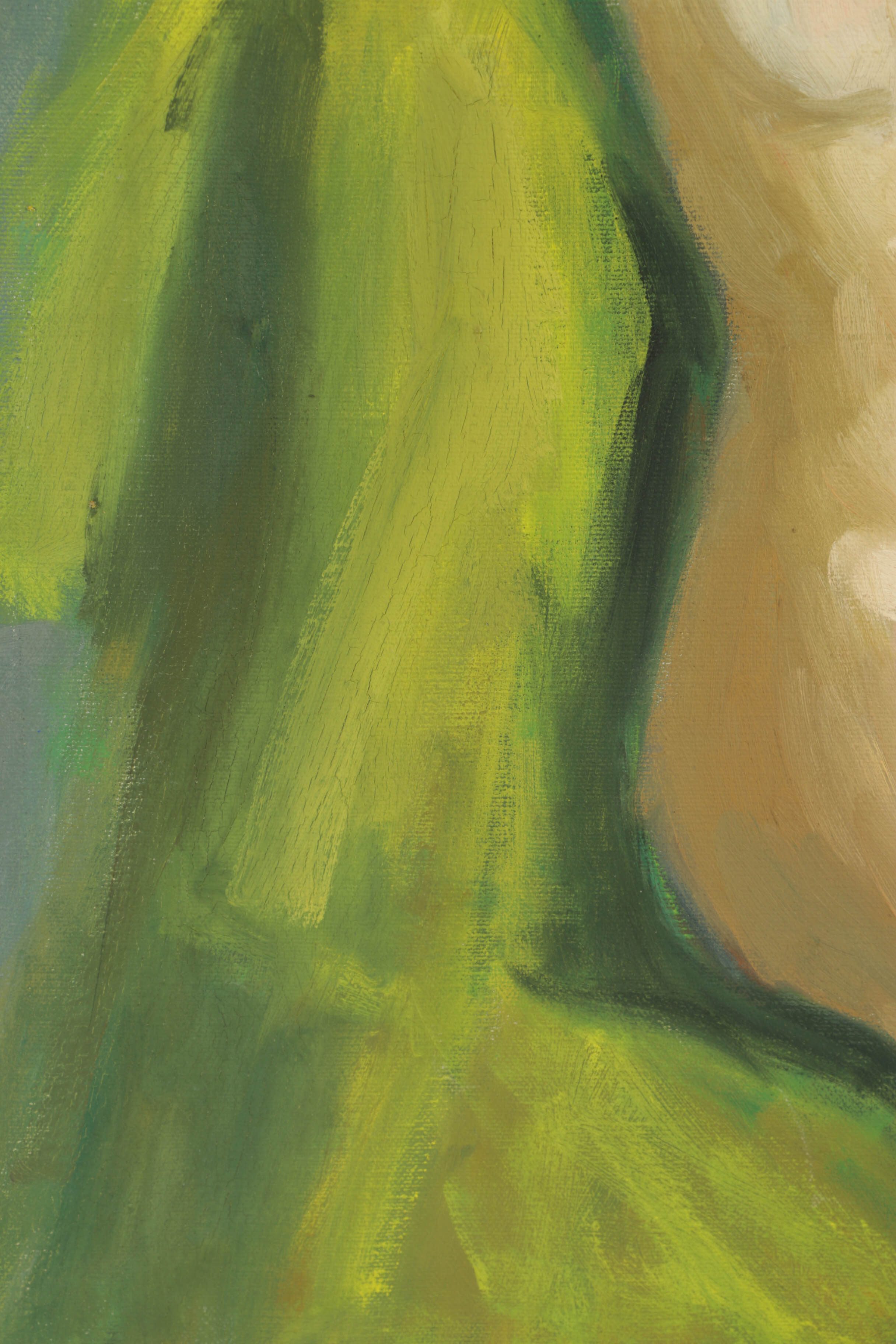 Original Oil Painting on Canvas of Seated Nude Woman