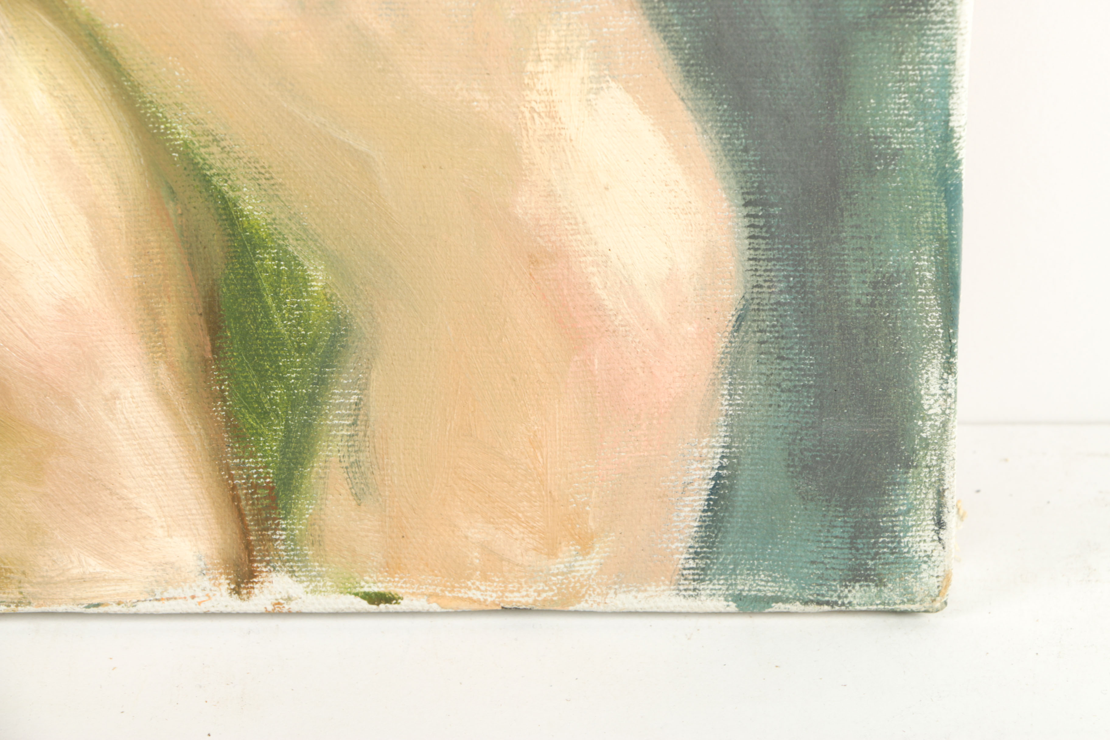 Original Oil Painting on Canvas of Seated Nude Woman