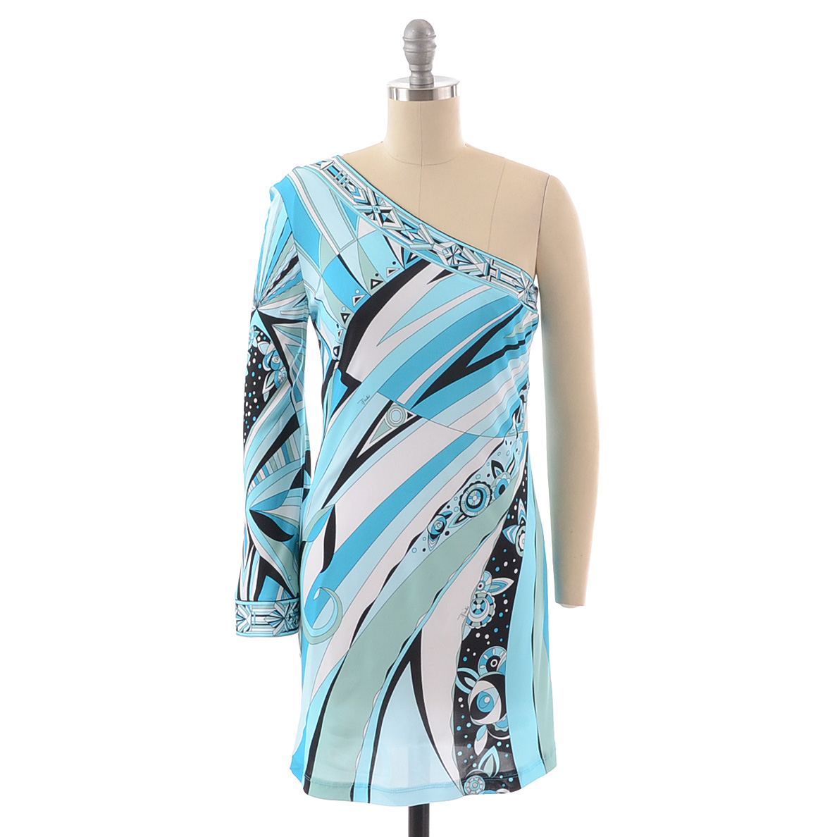 Emilio Pucci Iconic Print One Shoulder Jersey Dress | EBTH