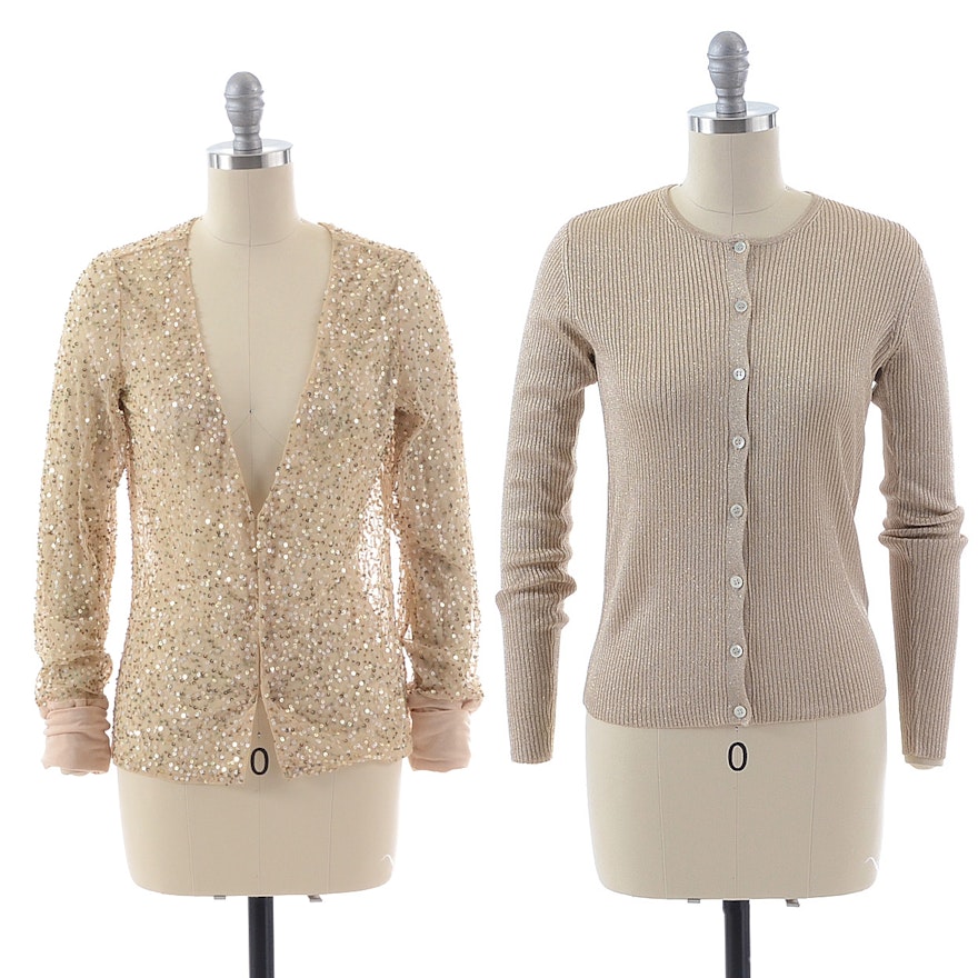 Gold Cardigan Sweaters