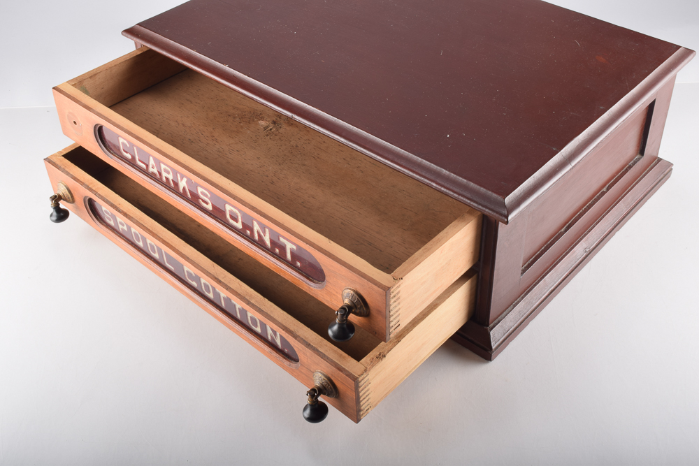 Antique Clark's Threads Store Display Cabinet