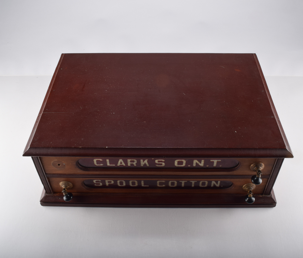 Antique Clark's Threads Store Display Cabinet