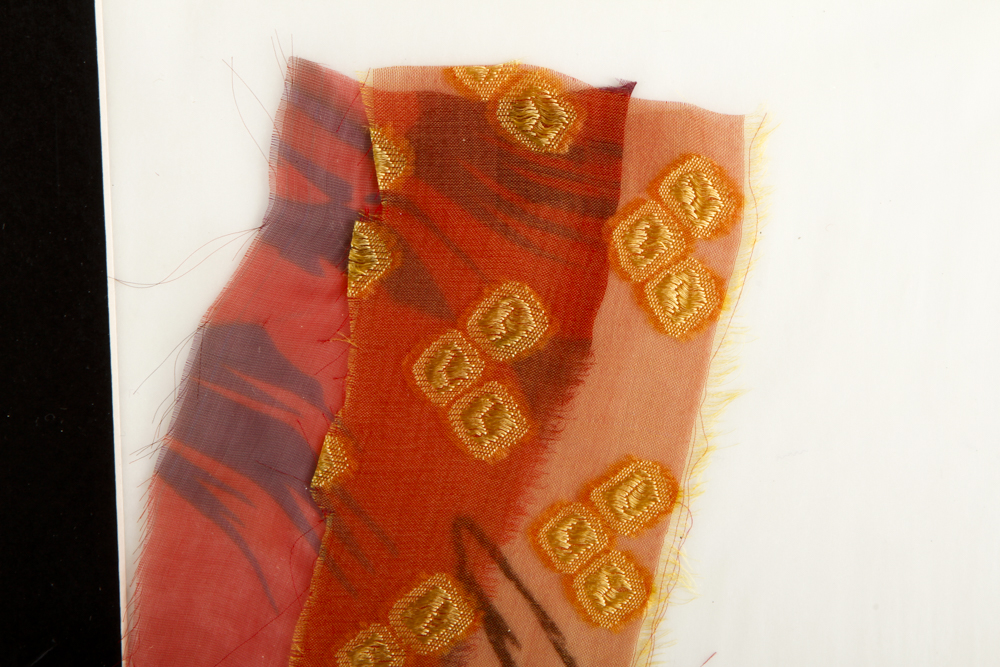 "Eunice" Ink on Paper Costume Sketches with Fabric Samples for Carol  Burnett