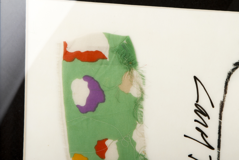 "Eunice" Ink on Paper Costume Sketches with Fabric Samples for Carol  Burnett