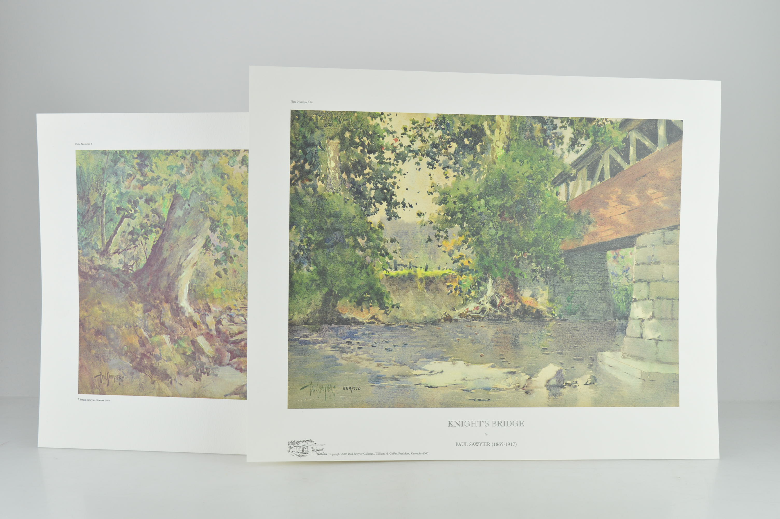 Paul Sawyier Limited Edition Prints "Knight's Bridge" and "View from Knight's Bridge"