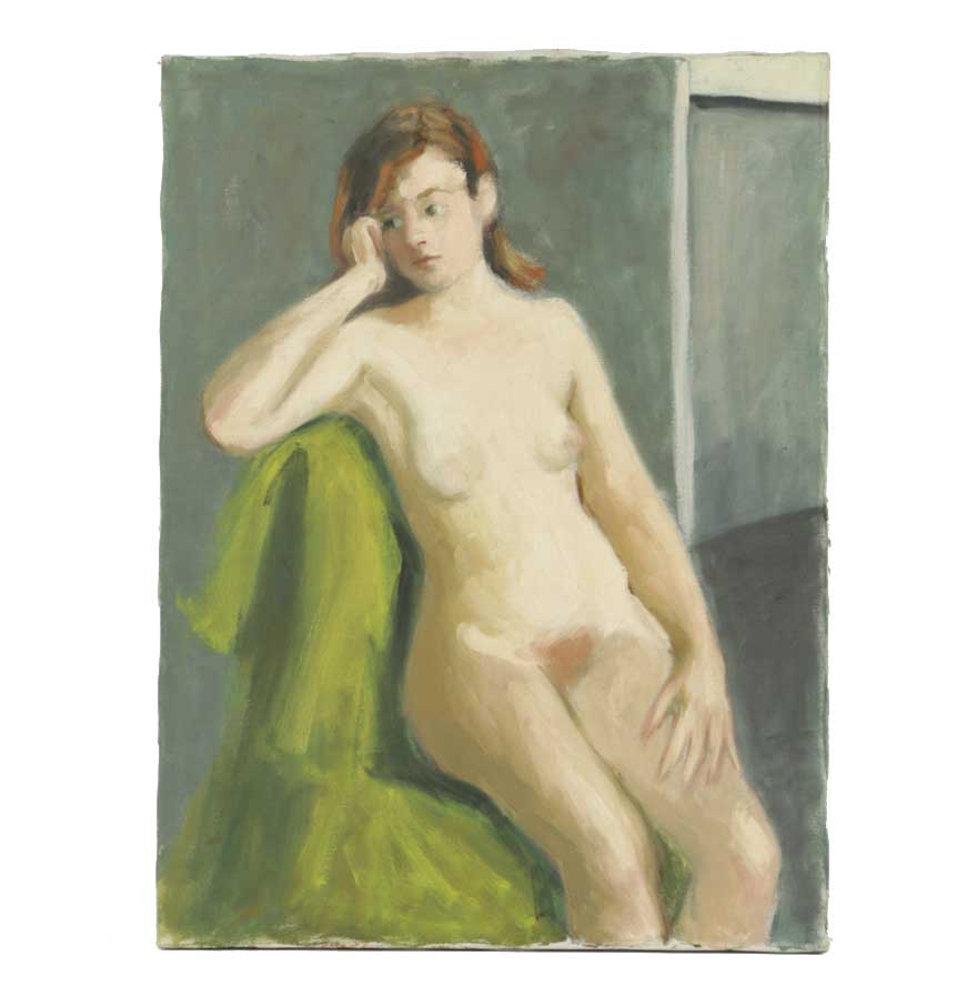 Original Oil Painting on Canvas of Seated Nude Woman