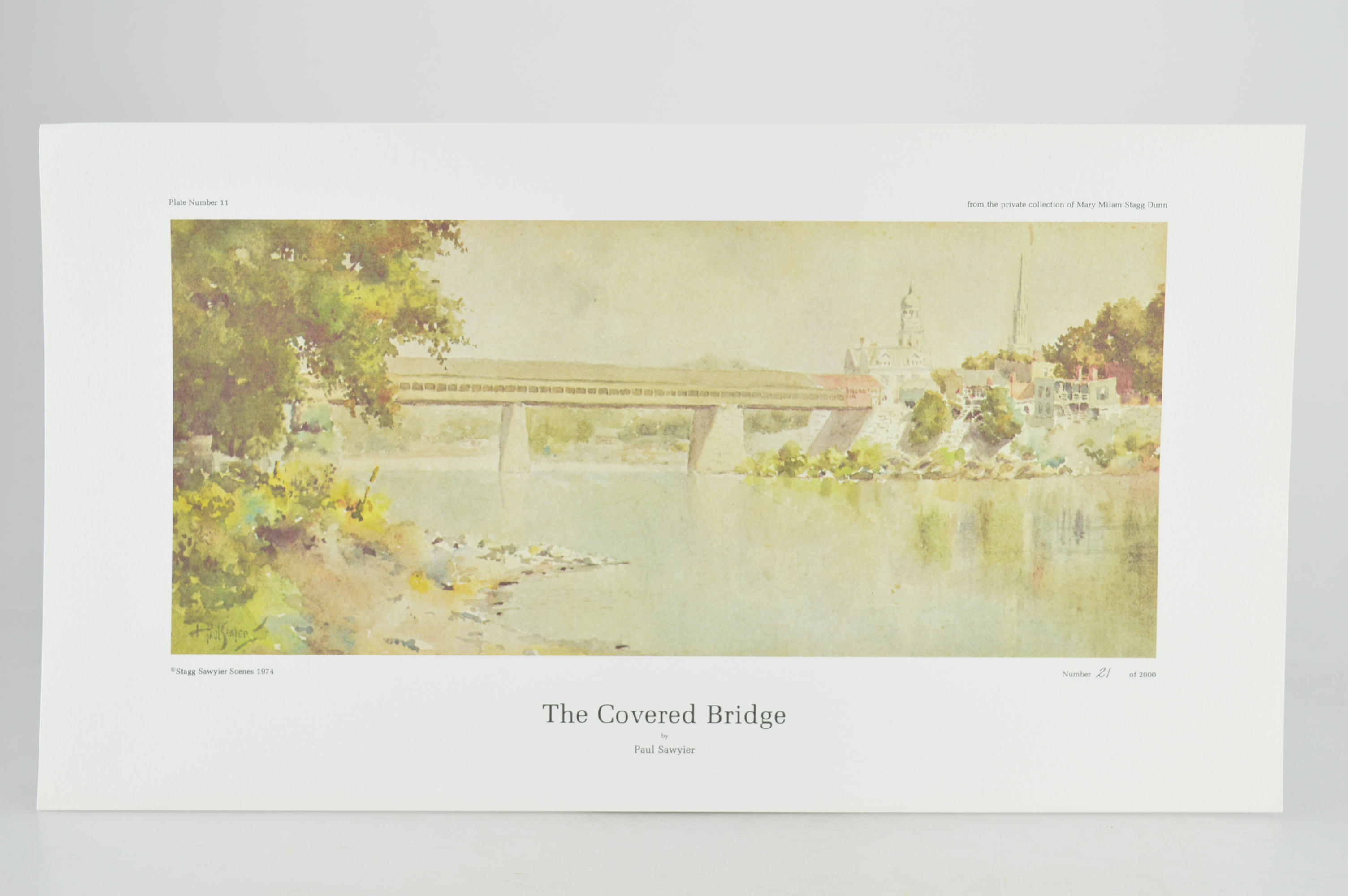 Paul Sawyier Limited Edition Prints "The Covered Bridge," "Frankfort's Bridge Street" and "Covered Bridge in Winter"