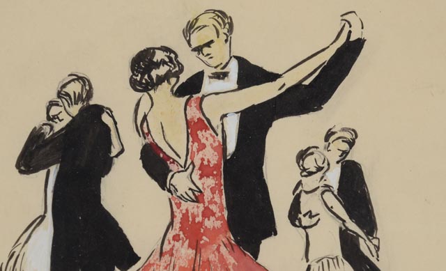 Charleston Original Antique Gouache and Watercolor Painting