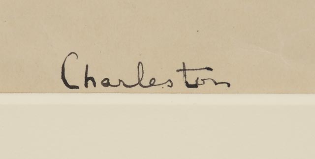 Charleston Original Antique Gouache and Watercolor Painting