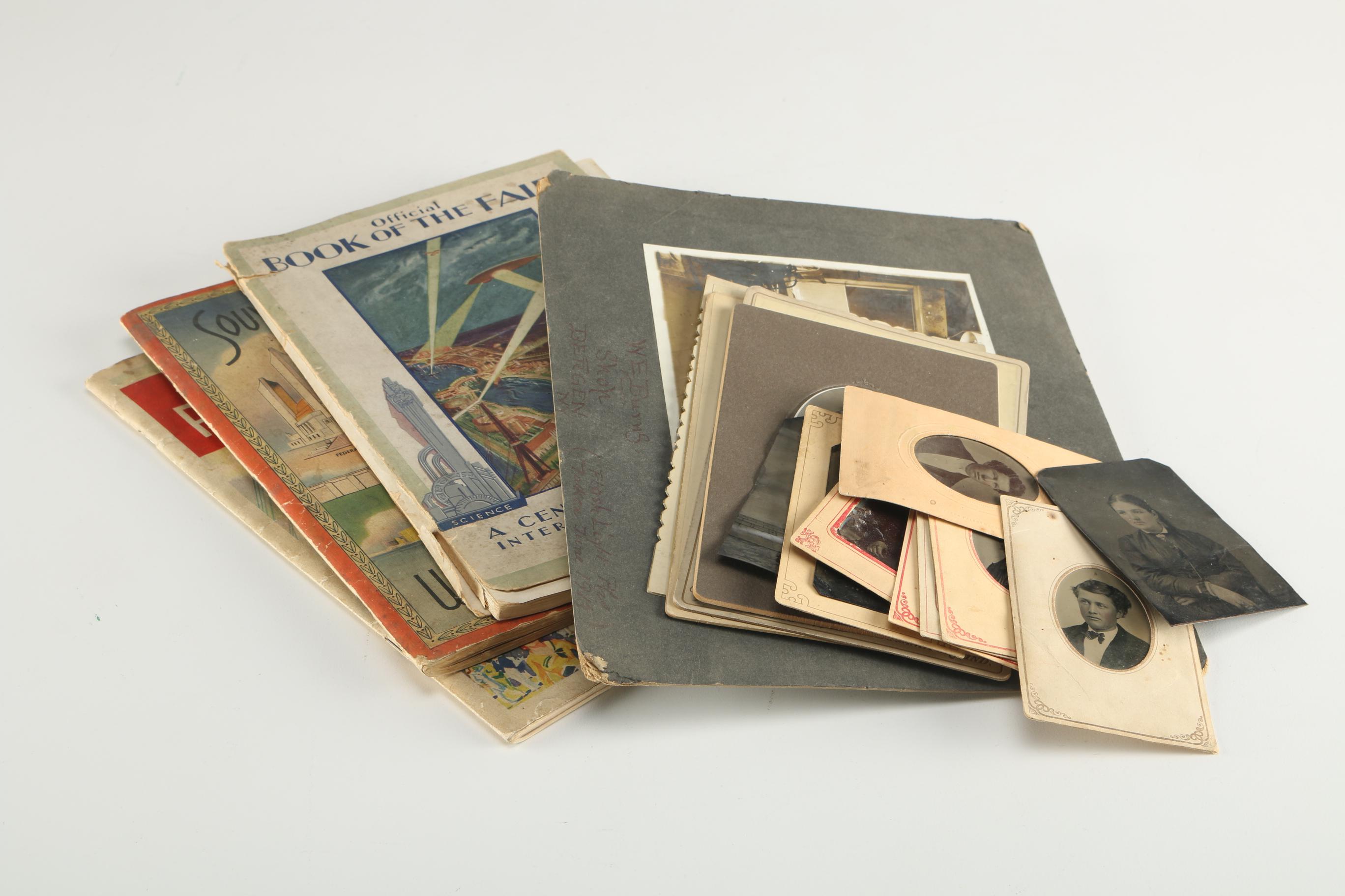 19th and Early 20th Century Photographs and 1933 Chicago Worlds Fair Souvenir Books