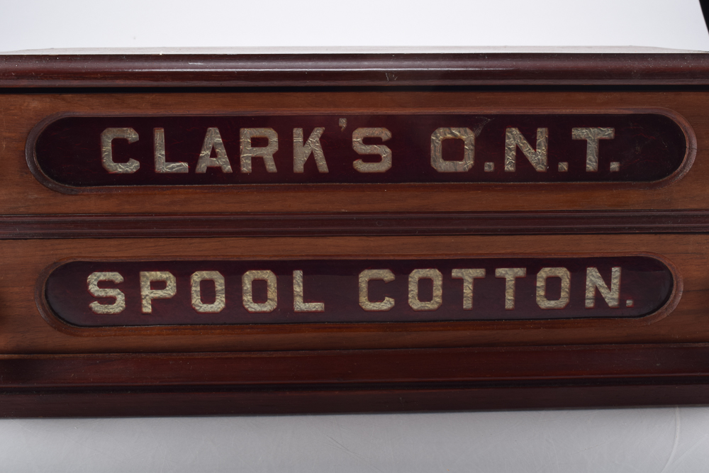Antique Clark's Threads Store Display Cabinet