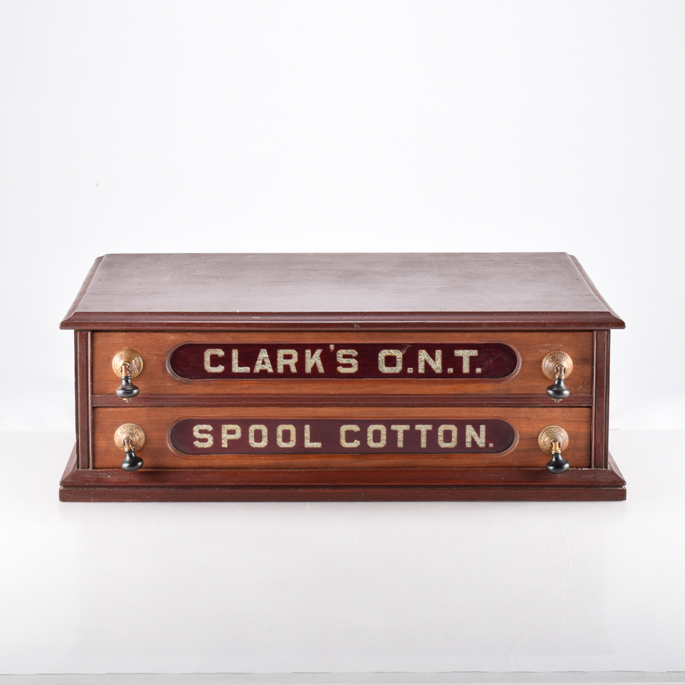 Antique Clark's Threads Store Display Cabinet
