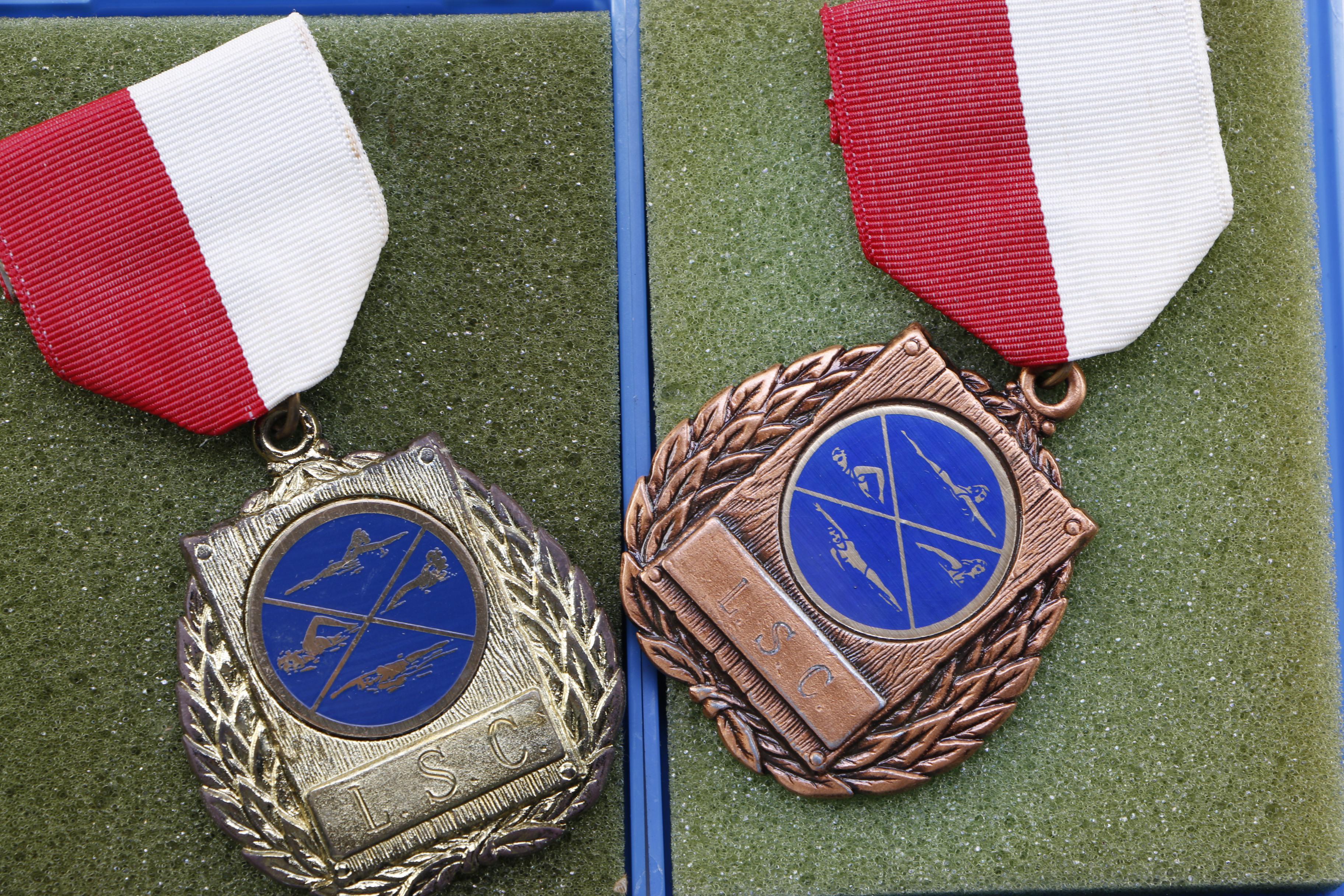 Large Vintage Group of Swimming Medals